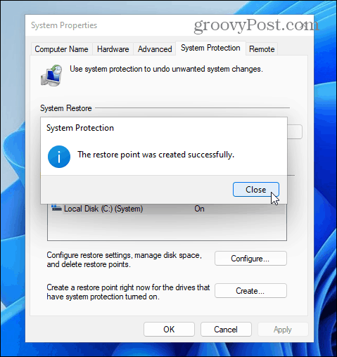 6-restore-point-successful-Windows-11