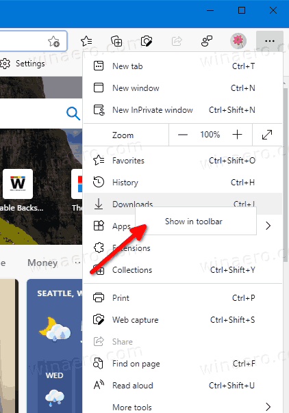 Add-Downloads-To-Edge-Toolbar