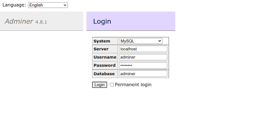 Adminer-Web-Interface Adminer-Web-Interface