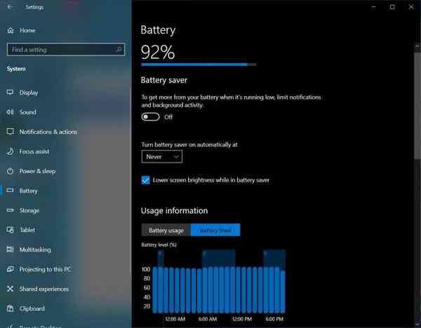 Battery-settings