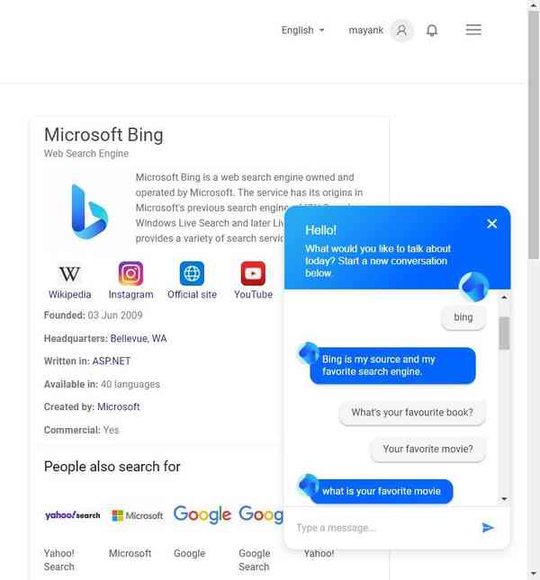 Bing-chit-chat-bot