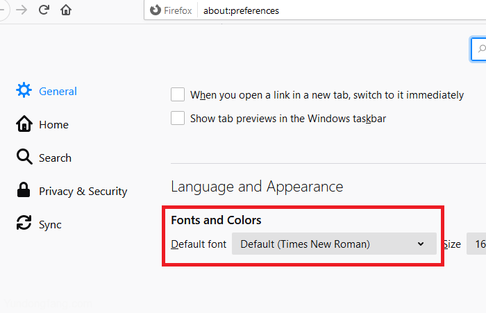 Change-the-default-font-for-Firefox