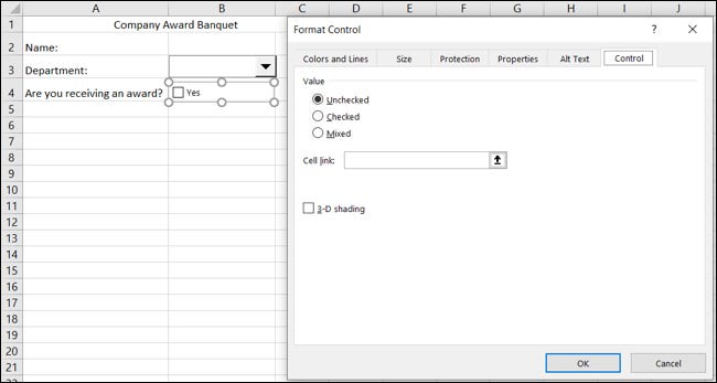 CheckboxProperties-ExcelBasicForm