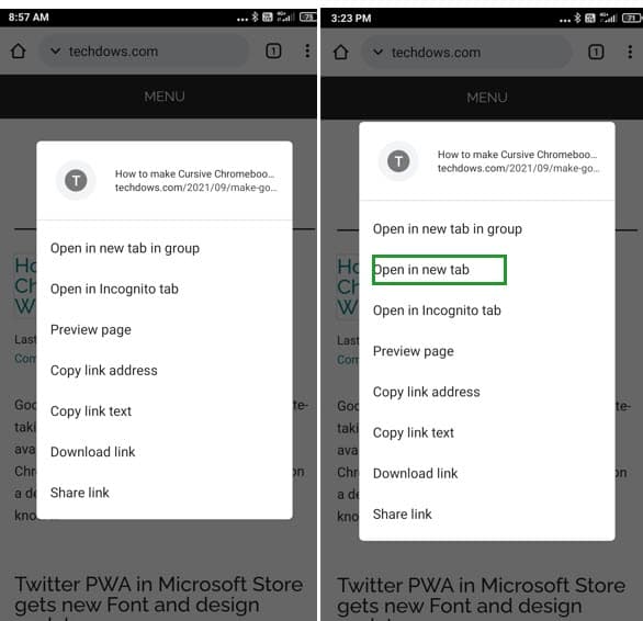 Chrome-94-long-press-menu-allows-to-open-links-in-new-tab-without-creating-group