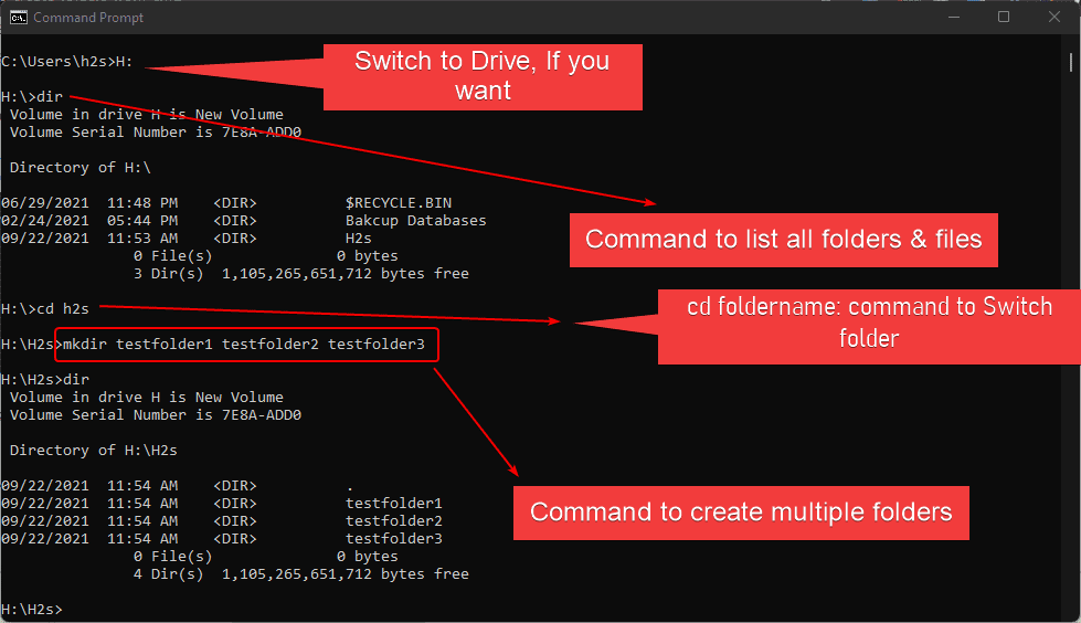 Command-prompt-to-create-multiple-folder-in-Windows-10-or-11 Command-prompt-to-create-multiple-folder-in-Windows-10-or-11