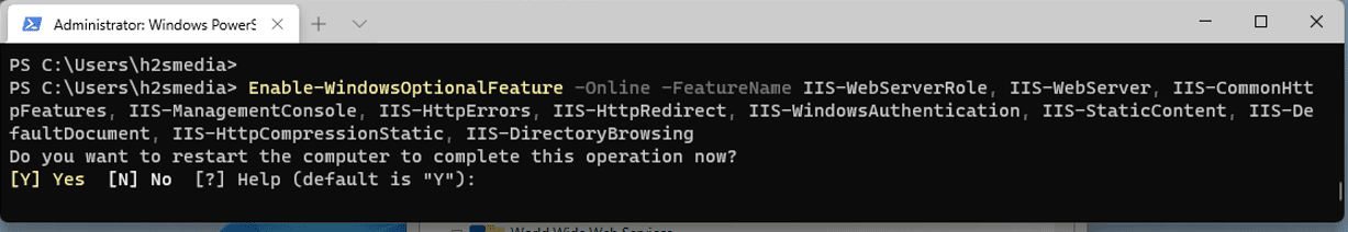 Command-to-enable-IIS-Server-on-Windows-11