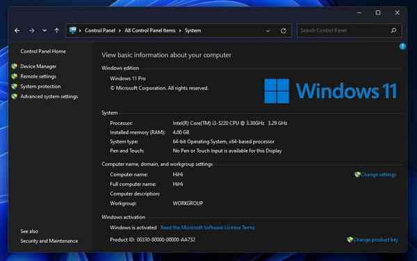 Control-Panel-System-page-in-dark-mode