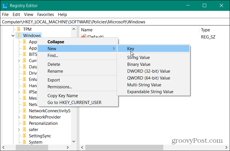 Create-new-WindowsUpdate-key