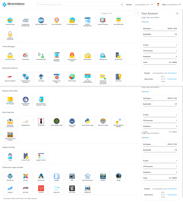 Directadmin-Dashboard Directadmin-Dashboard