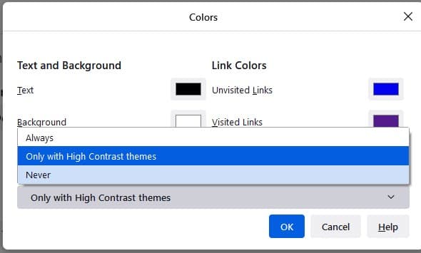 Disable-high-contrast-mode-Firefox-Mac