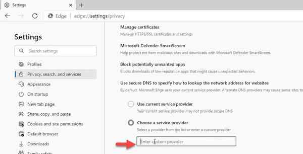 Edge-does-not-list-DNS-to-select