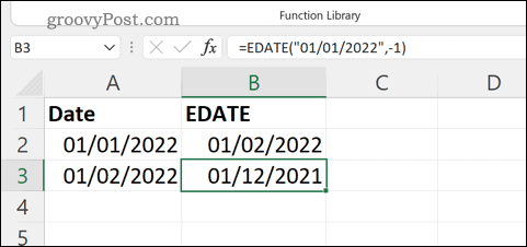 Excel-EDATE-Example