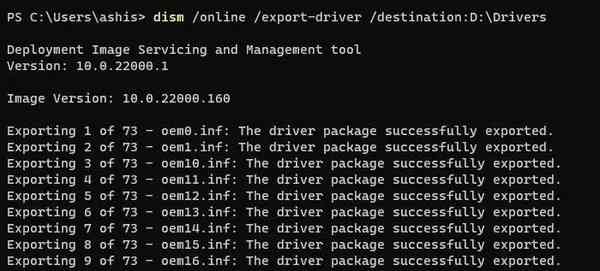 Export-DISM-Drivers-Windows