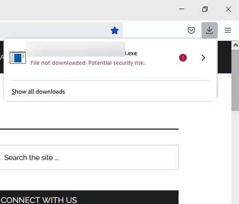 File-not-downloaded-potential-security-risk