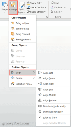 HomeArrangeAlign-PowerPoint