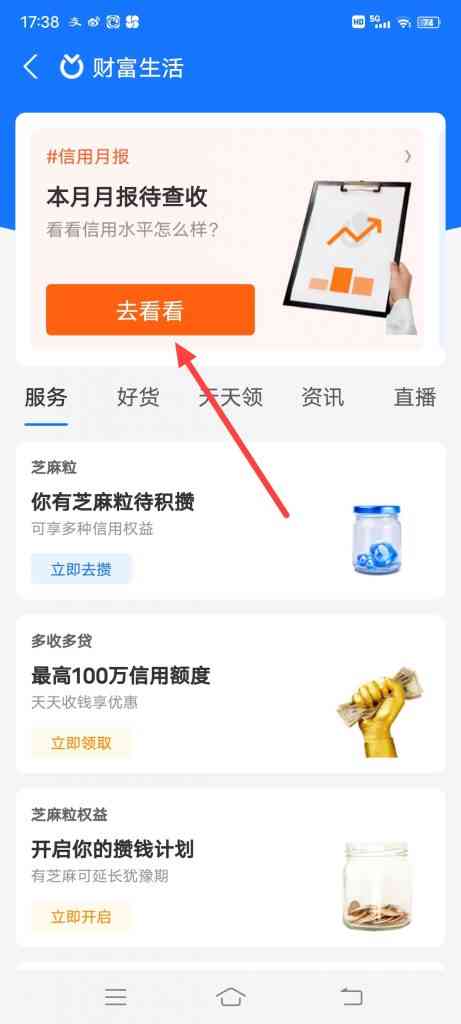 支付宝怎么查看信用月报