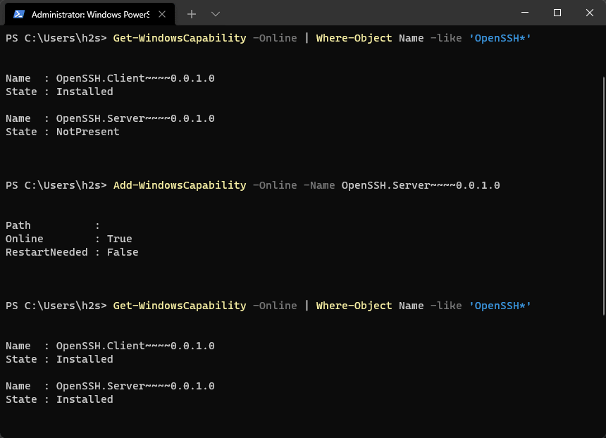 Install-OpenSSH-server-and-client-on-Windows-11