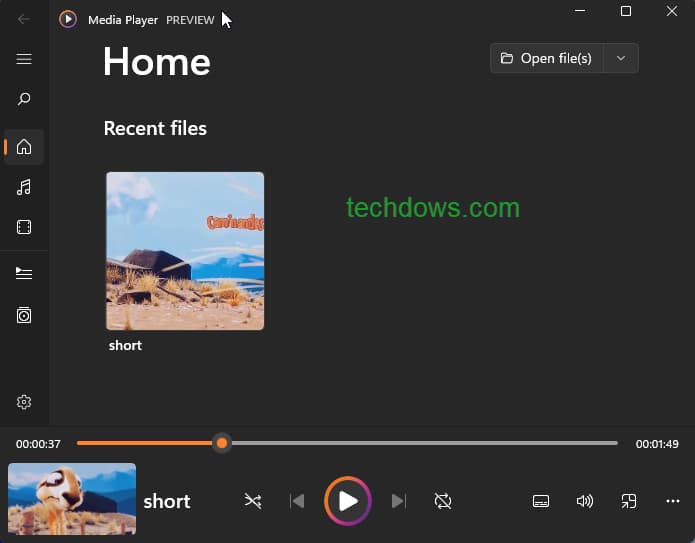 Media-Player-using-orange-accent-color