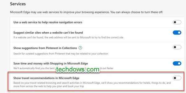 Micorsoft-Edge-travel-recommendations-setting-1