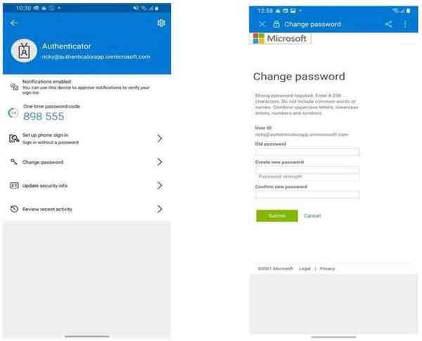 Microsoft-Authenticator-Change-Password