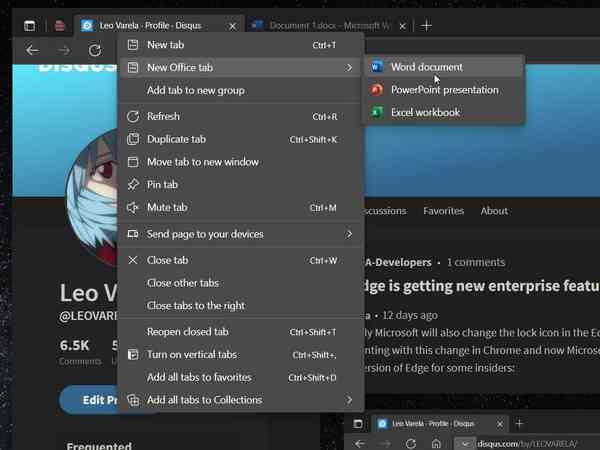Microsoft-Edge-Office-integration