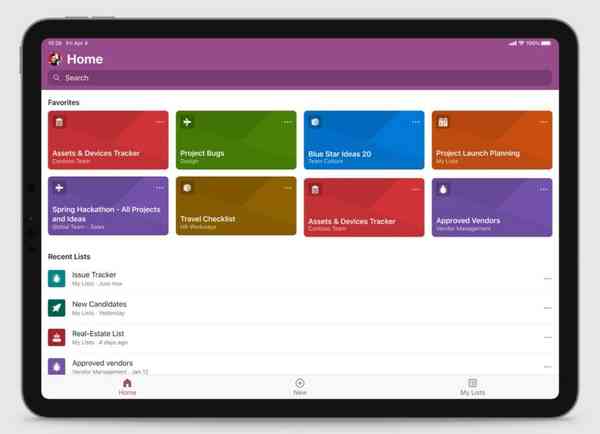 Microsoft-Lists-iPad-app