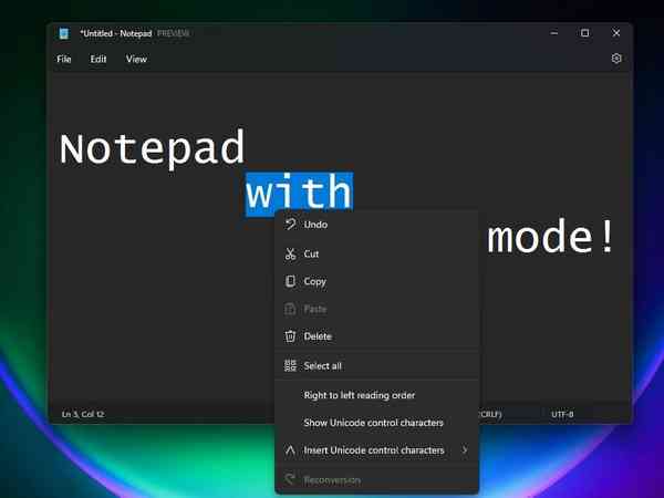 Notepad-context-menu Notepad-context-menu