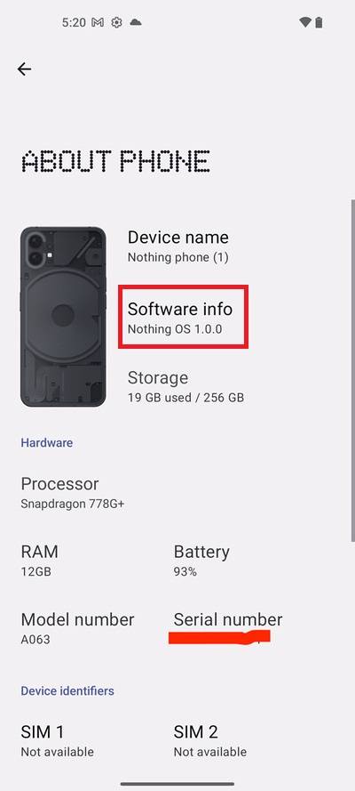 Nothing-Phone-1-software-info