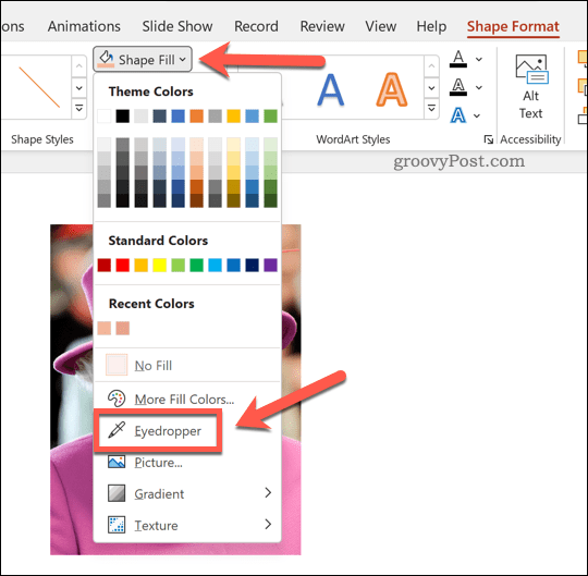 PowerPoint-Change-Shape-Fill-eyedropper-1 PowerPoint-Change-Shape-Fill-eyedropper-1