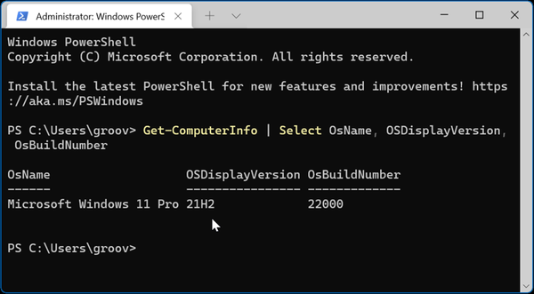 PowerShell-Command-Windows-11-Version