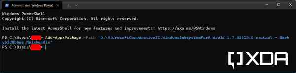 PowerShell-Install-WSA-MSIXBUNDLE