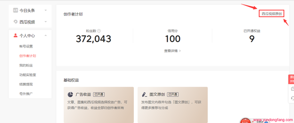 西瓜原创权益申请方法，头条视频原创权益在哪申请