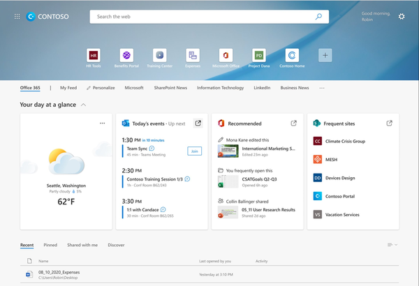 Edge的新企业新标签页实际上看起来不错