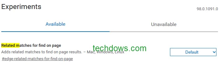 Related-matches-for-Find-on-page-flag-Edge-browser