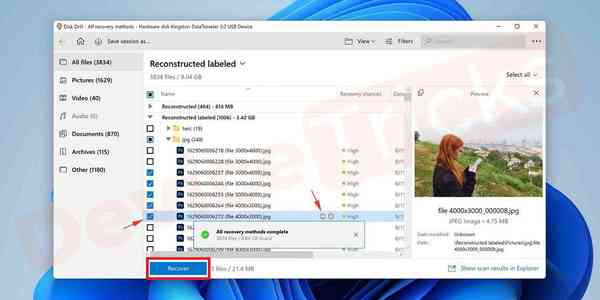 Select-the-files-you-intend-to-recover-Recover