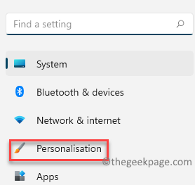 Settings-Personalisation