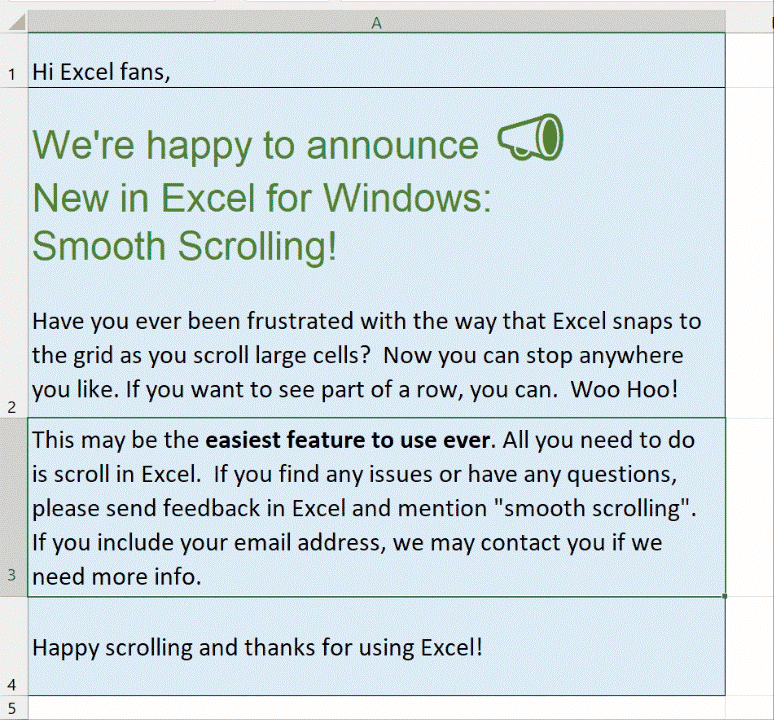 SmoothScrollExcel