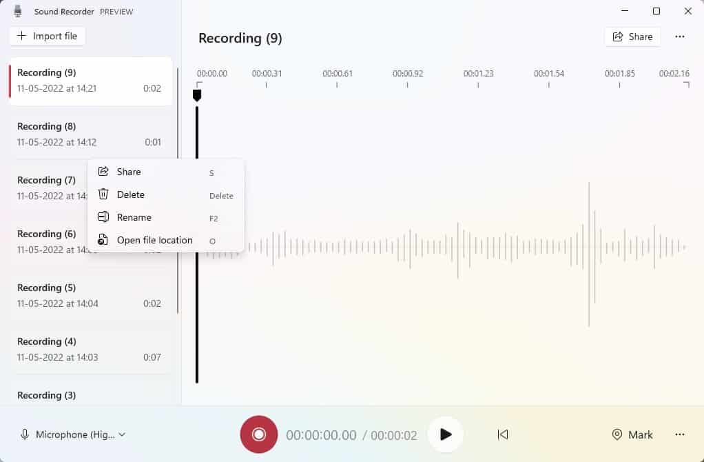 Sound-Recorder-app-right-click-menu Sound-Recorder-app-right-click-menu