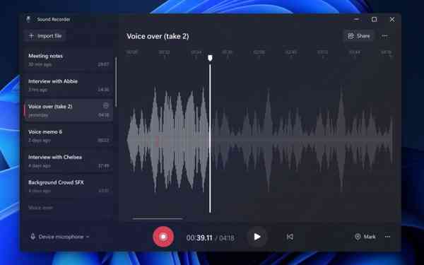Sound-Recorder-interface