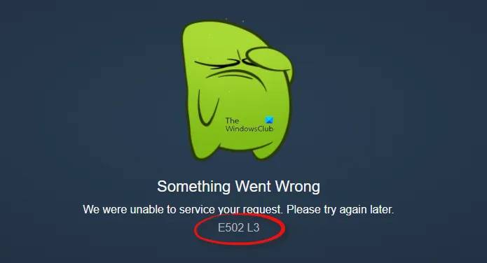 Steam-error-E502-L3