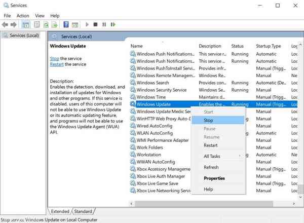 Stop-Windows-Update-service