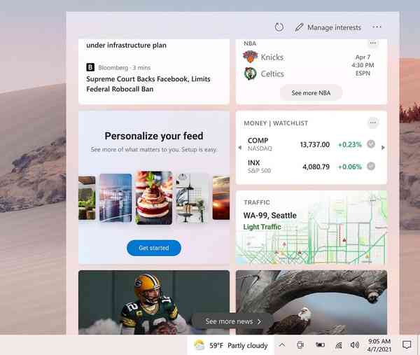 Taskbar-feed