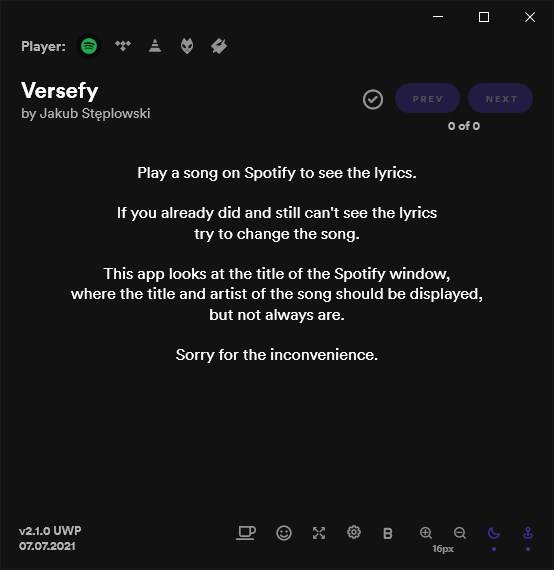 Versefy-interface
