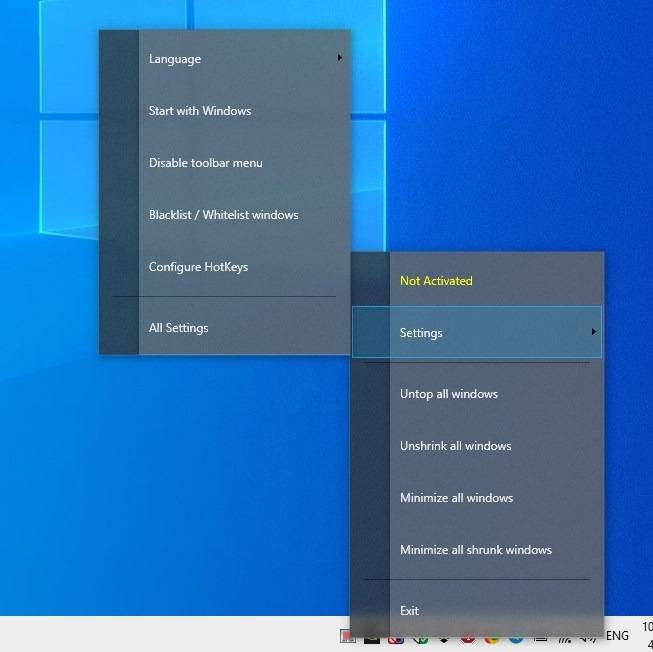 WindowTop-tray-menu