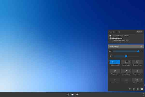 Windows-10X-Action-Center