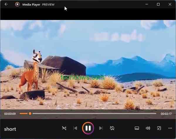Windows-11-Media-Player-with-zest-color-scheme