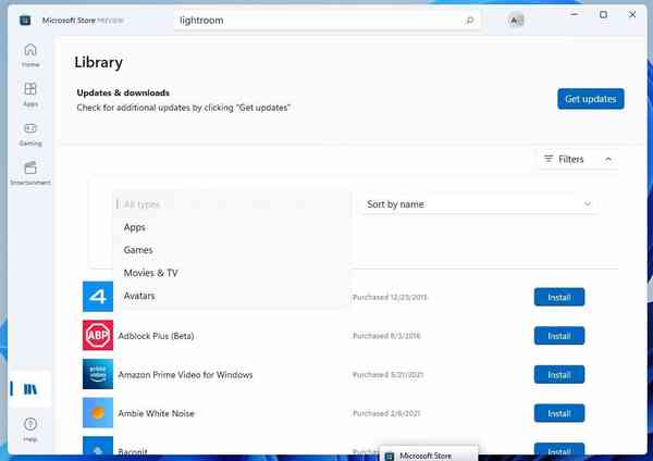 Windows-11-Microsoft-Store-app-Library-options