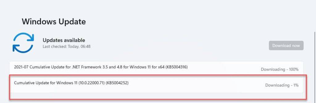 Windows-11-build-22000.71-KB5004252-is-downloading-1024x335-1