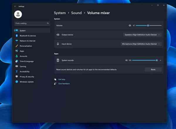 Windows-11-volume-mixer-default