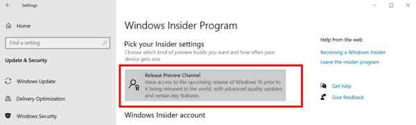 Windows-Insider-settings